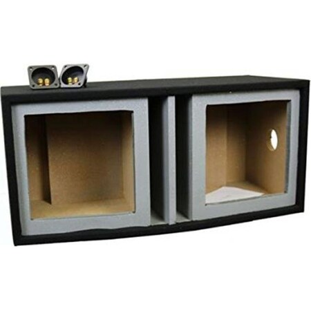 Micro 100 DeeJay 2X12SQUAREVENTED Double Heavy Duty 12 in. Tuned Ported Square Woofer Empty Car Speaker Box 2X12SQUAREVENTED